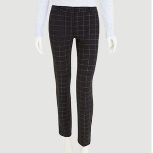 Black Windowpane Ankle Skinny Pants - Petite